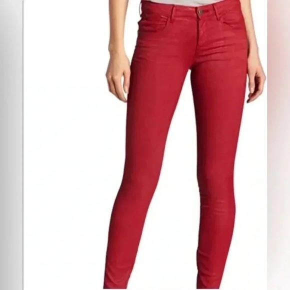 NWT Habitual Almas Hi Rise Ankle Zip Skinny Jeans Acid Red Sz 26 - Picture 1 of 10